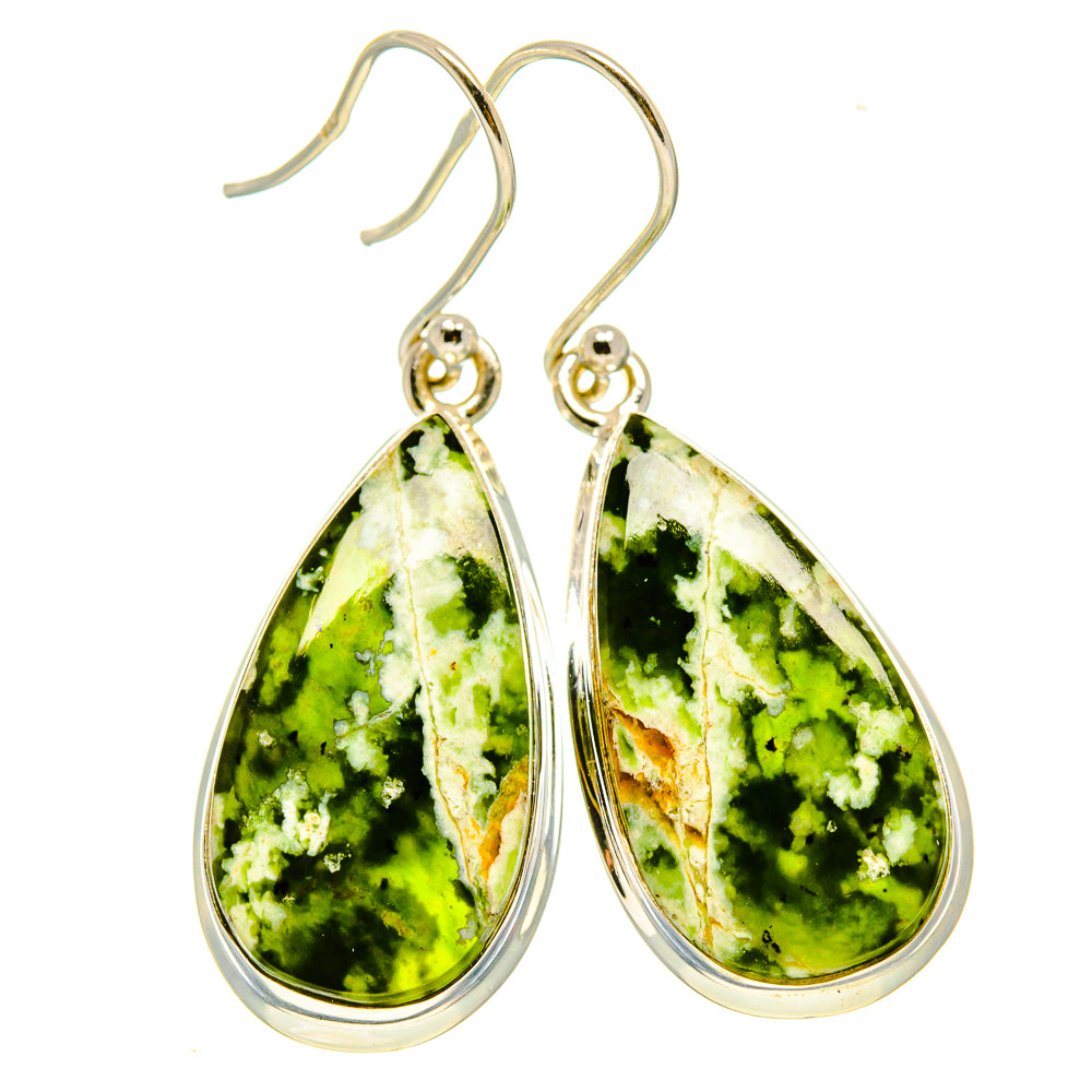 Australian Green Opal Earrings handcrafted by Anasilvercos - EARR416256