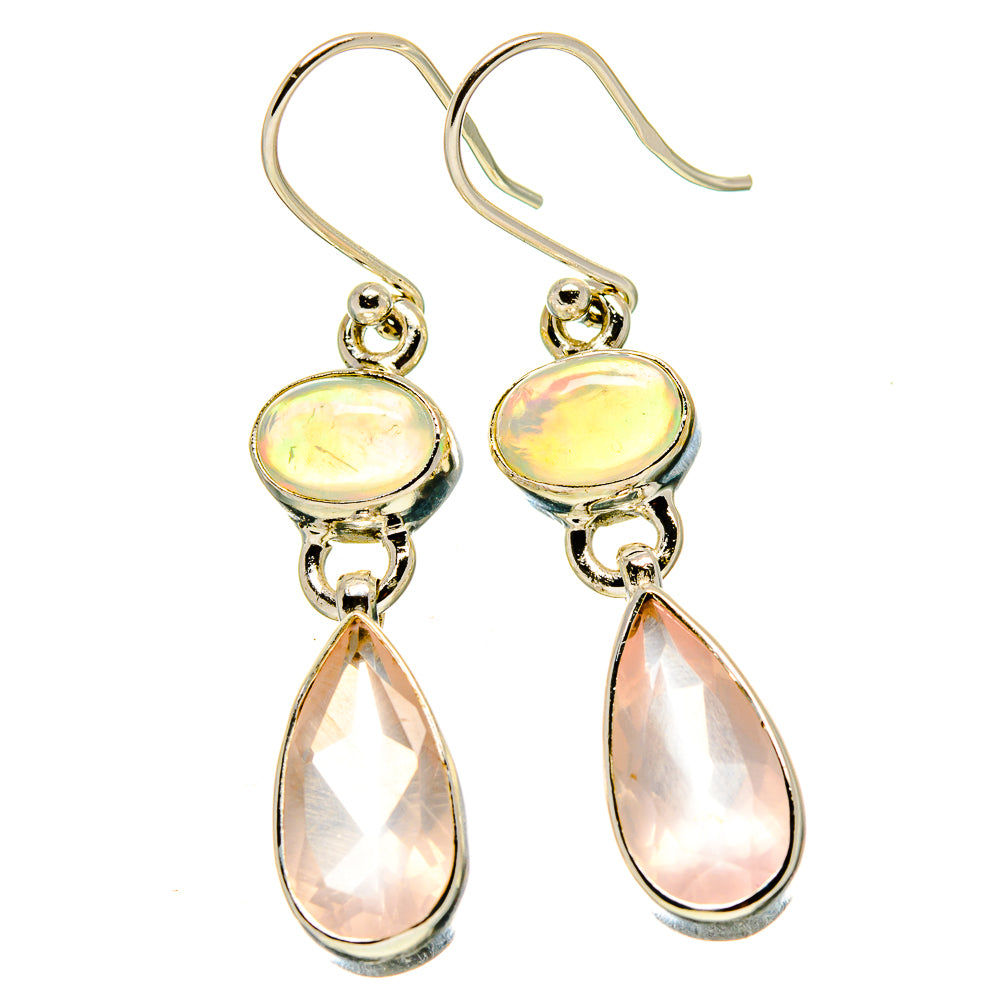 Rose Quartz Earrings handcrafted by Anasilvercos - EARR416258