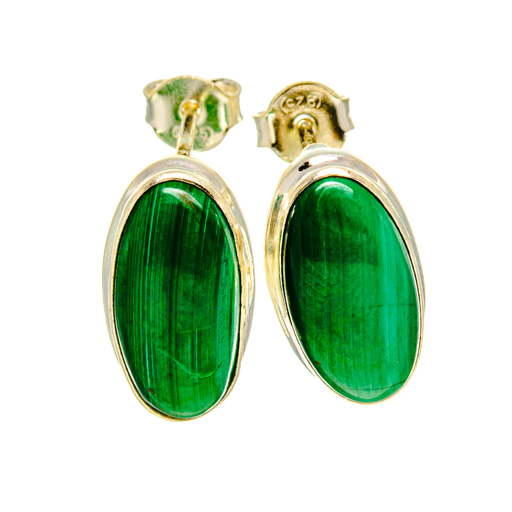 Malachite Earrings handcrafted by Anasilvercos - EARR416276