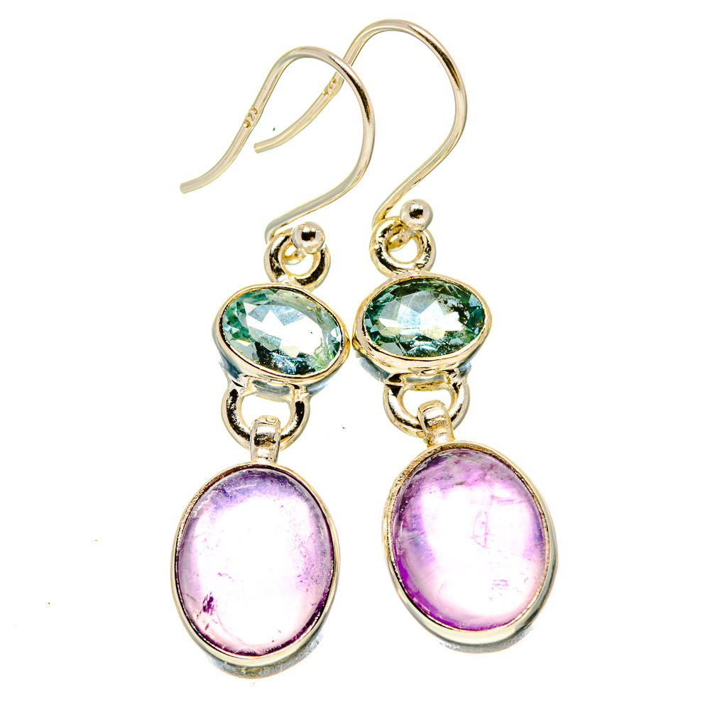Amethyst, Blue Topaz Earrings handcrafted by Anasilvercos - EARR416300