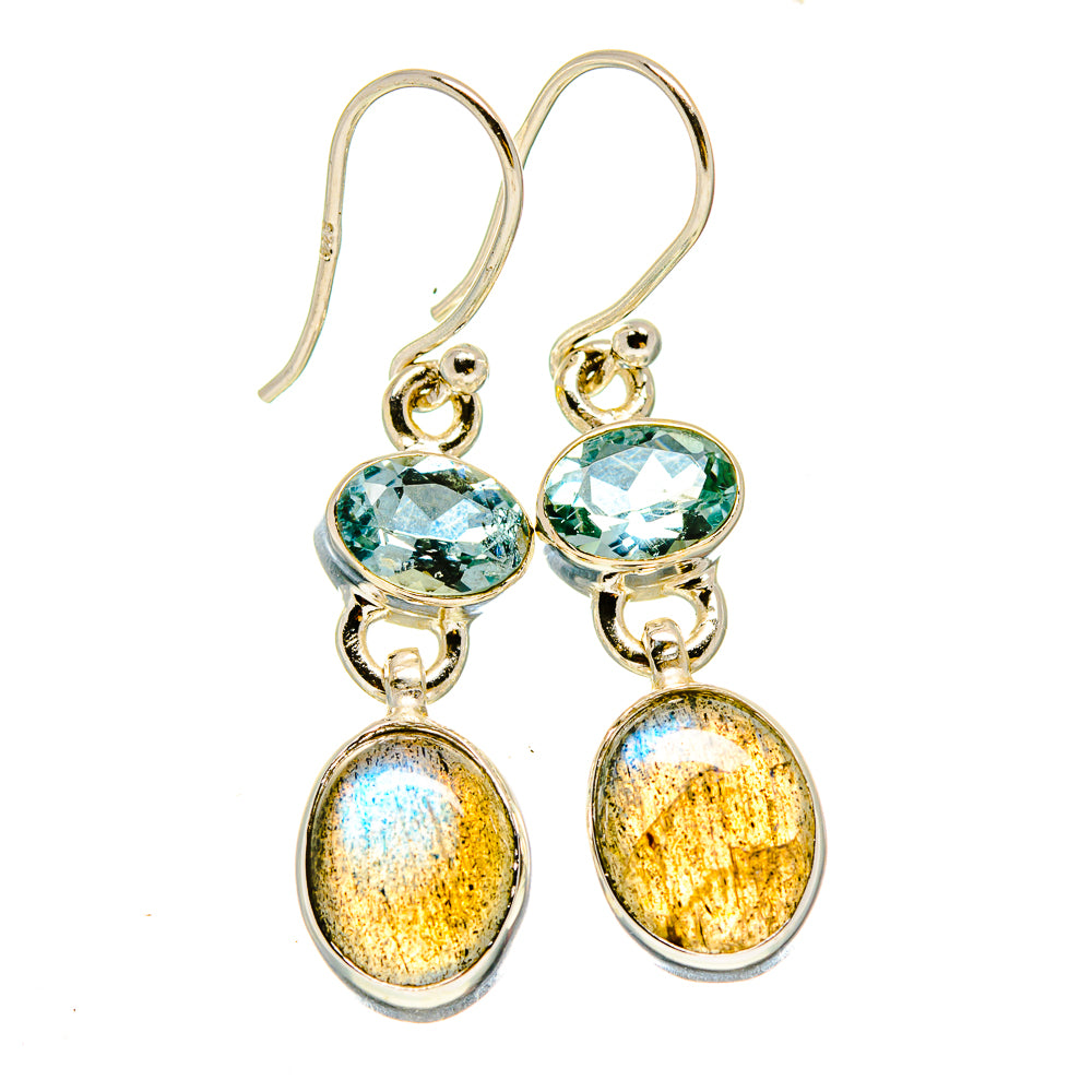 Labradorite, Blue Topaz Earrings handcrafted by Anasilvercos - EARR416301