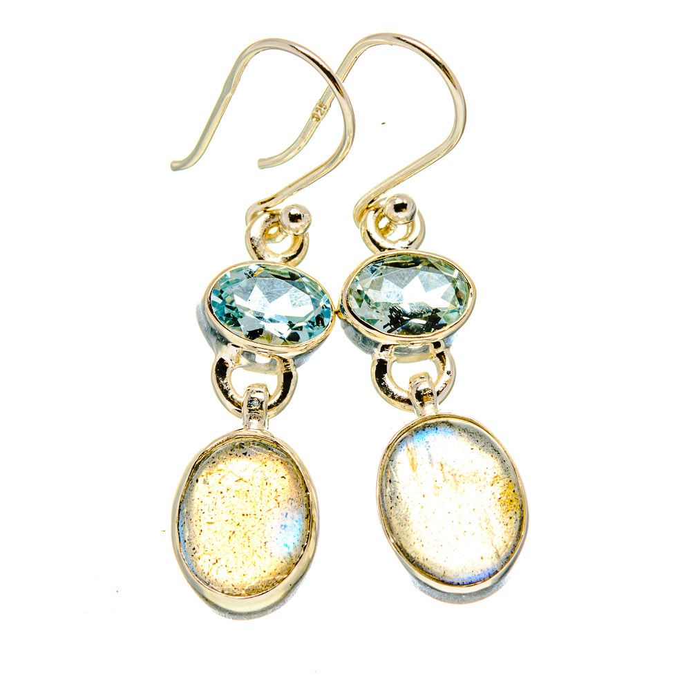 Labradorite, Blue Topaz Earrings handcrafted by Anasilvercos - EARR416304