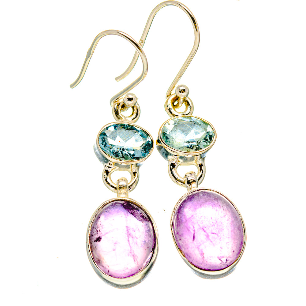 Amethyst, Blue Topaz Earrings handcrafted by Anasilvercos - EARR416305