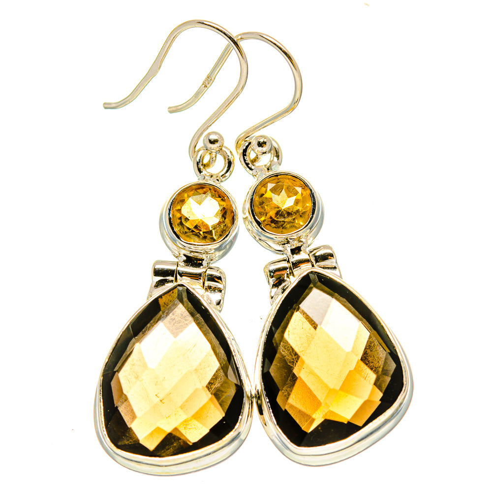 Smoky Quartz, Citrine Earrings handcrafted by Anasilvercos - EARR416306