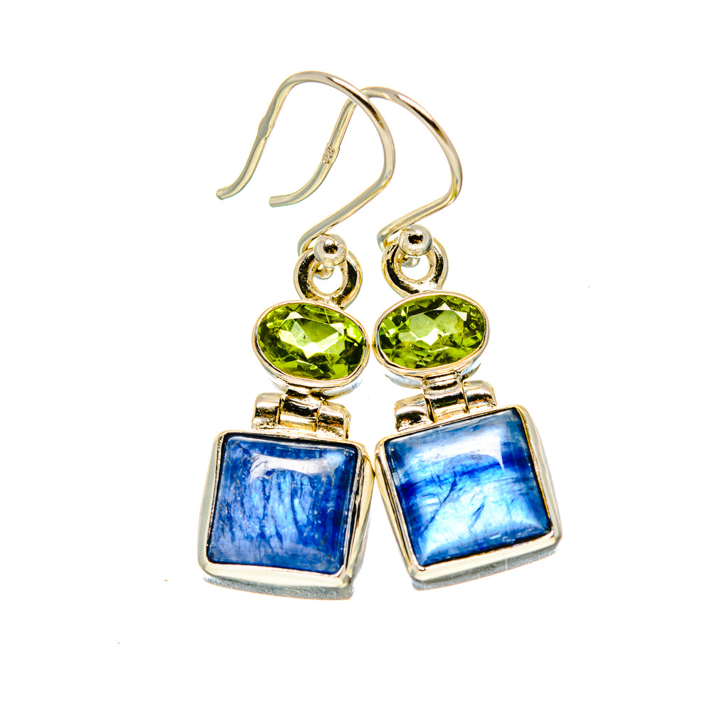 Kyanite, Peridot Earrings handcrafted by Anasilvercos - EARR416307
