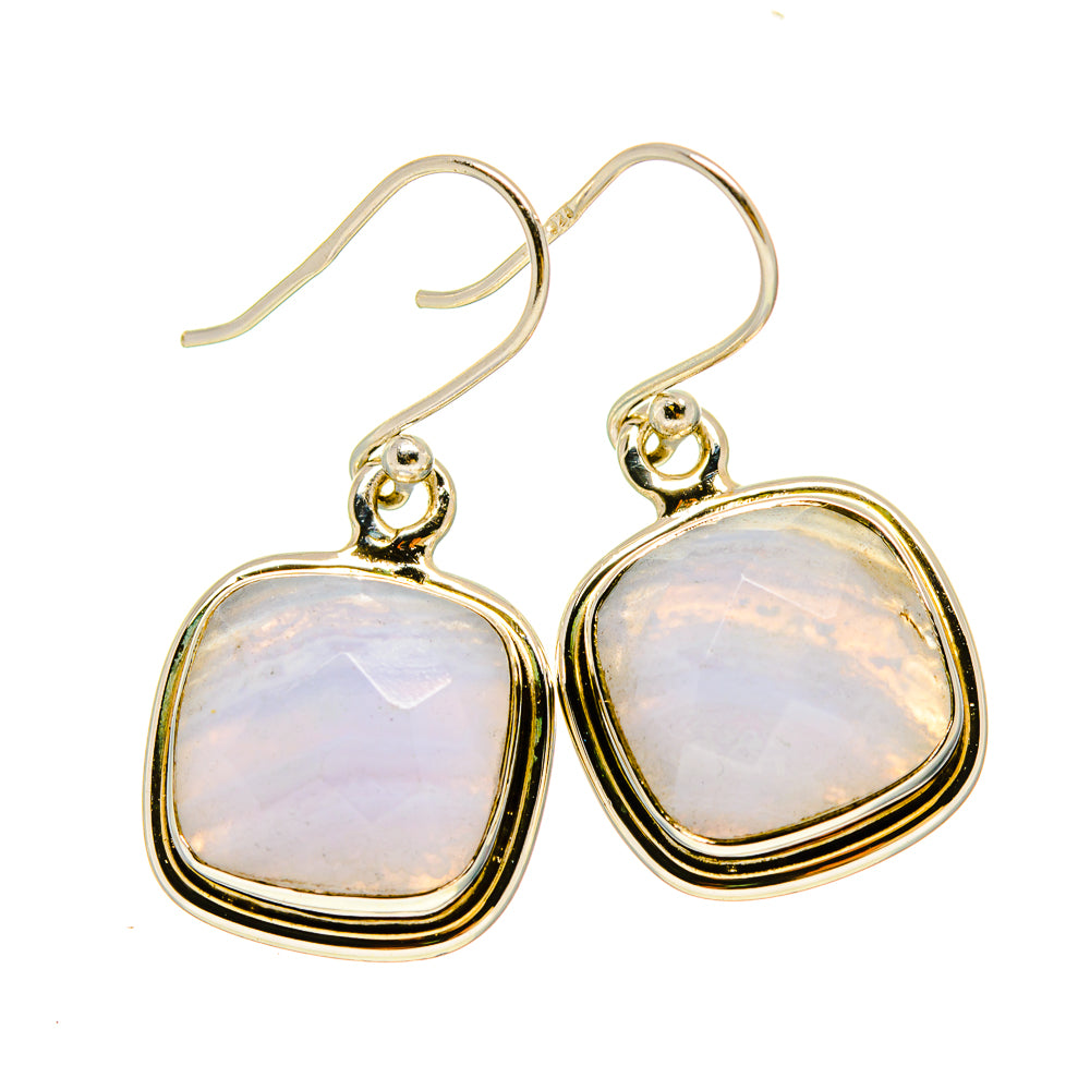 Blue Lace Agate Earrings handcrafted by Anasilvercos - EARR416308
