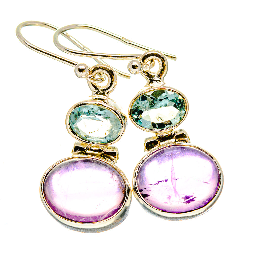 Amethyst, Blue Topaz Earrings handcrafted by Anasilvercos - EARR416319