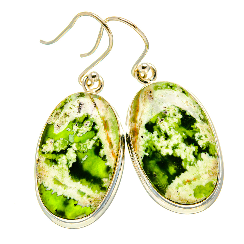 Australian Green Opal Earrings handcrafted by Anasilvercos - EARR416323