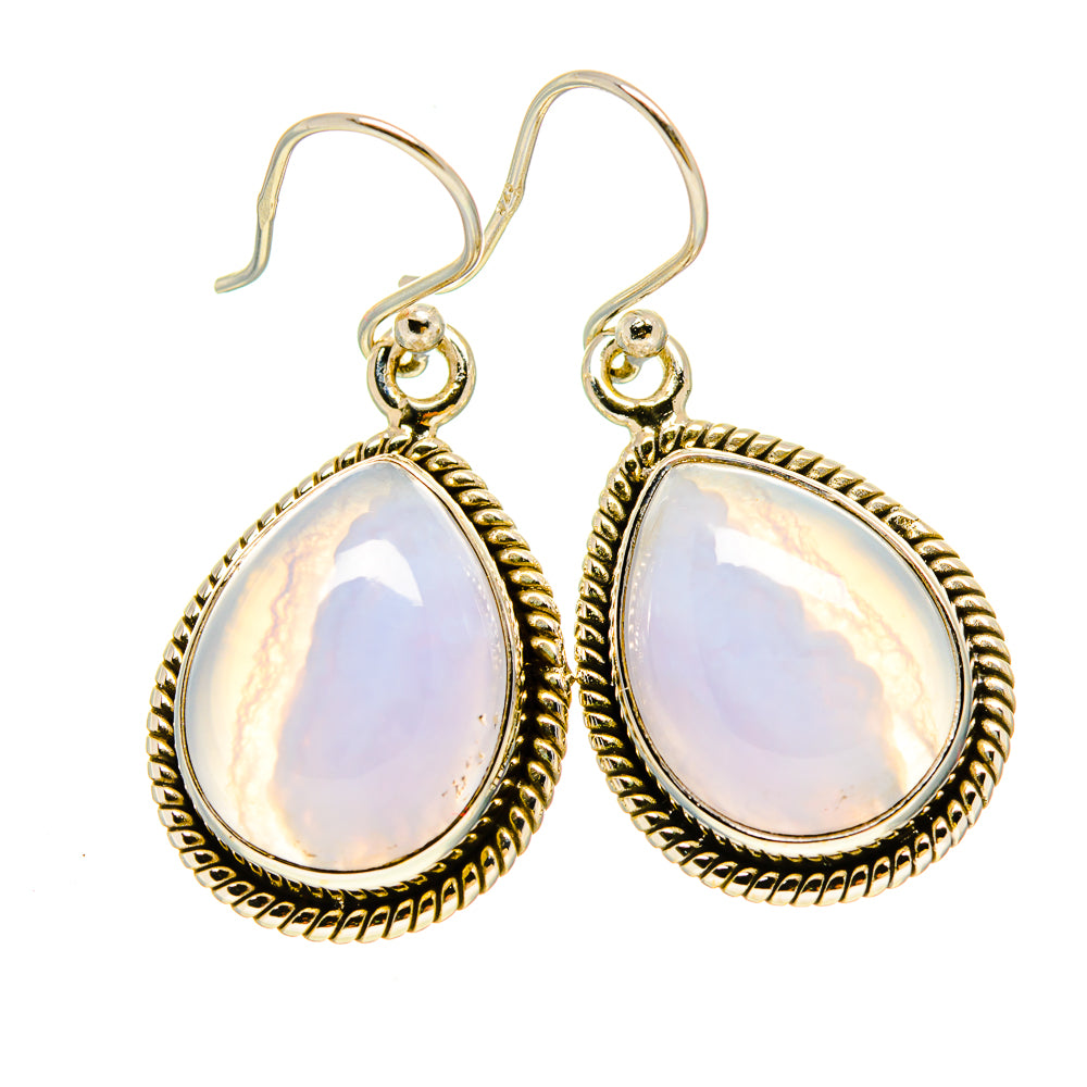 Blue Lace Agate Earrings handcrafted by Anasilvercos - EARR416324
