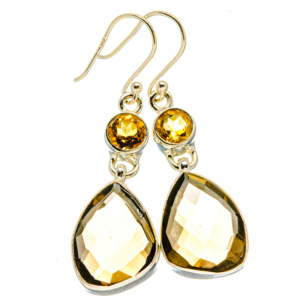 Smoky Quartz, Citrine Earrings handcrafted by Anasilvercos - EARR416325