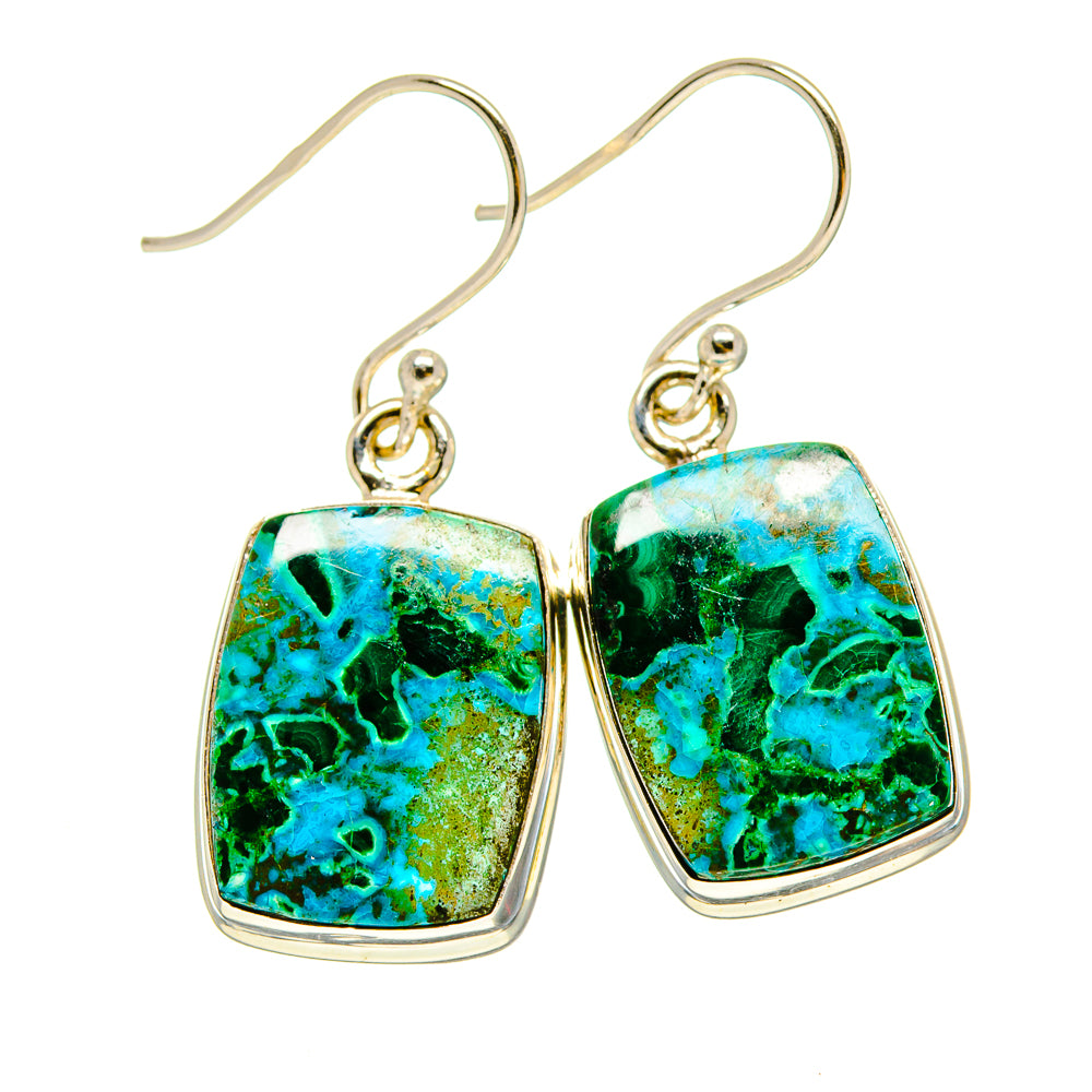 Malachite In Chrysocolla Earrings handcrafted by Anasilvercos - EARR416328