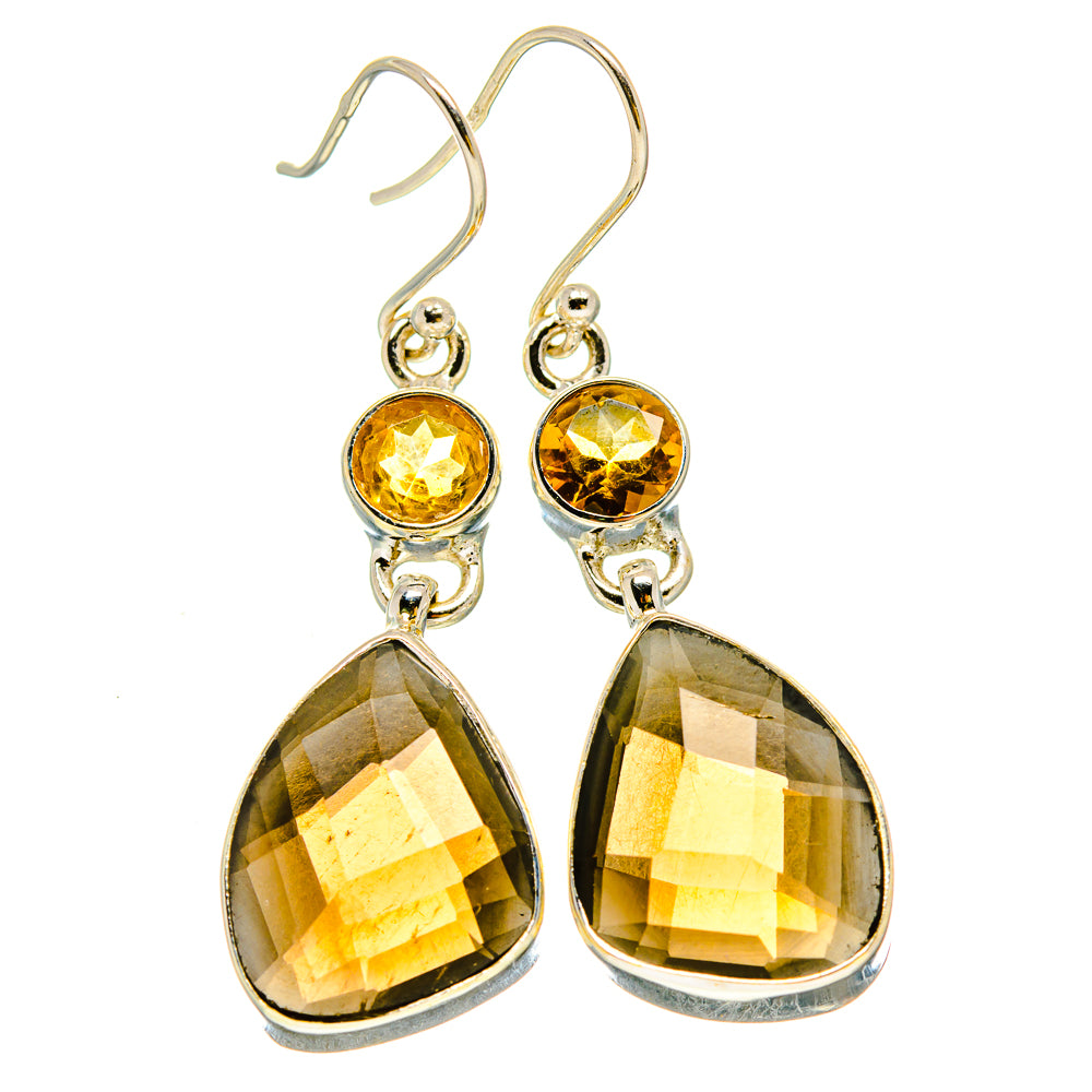 Smoky Quartz, Citrine Earrings handcrafted by Anasilvercos - EARR416330