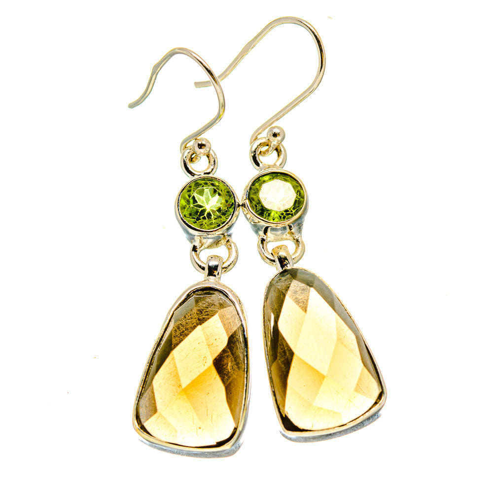 Smoky Quartz, Peridot Earrings handcrafted by Anasilvercos - EARR416345
