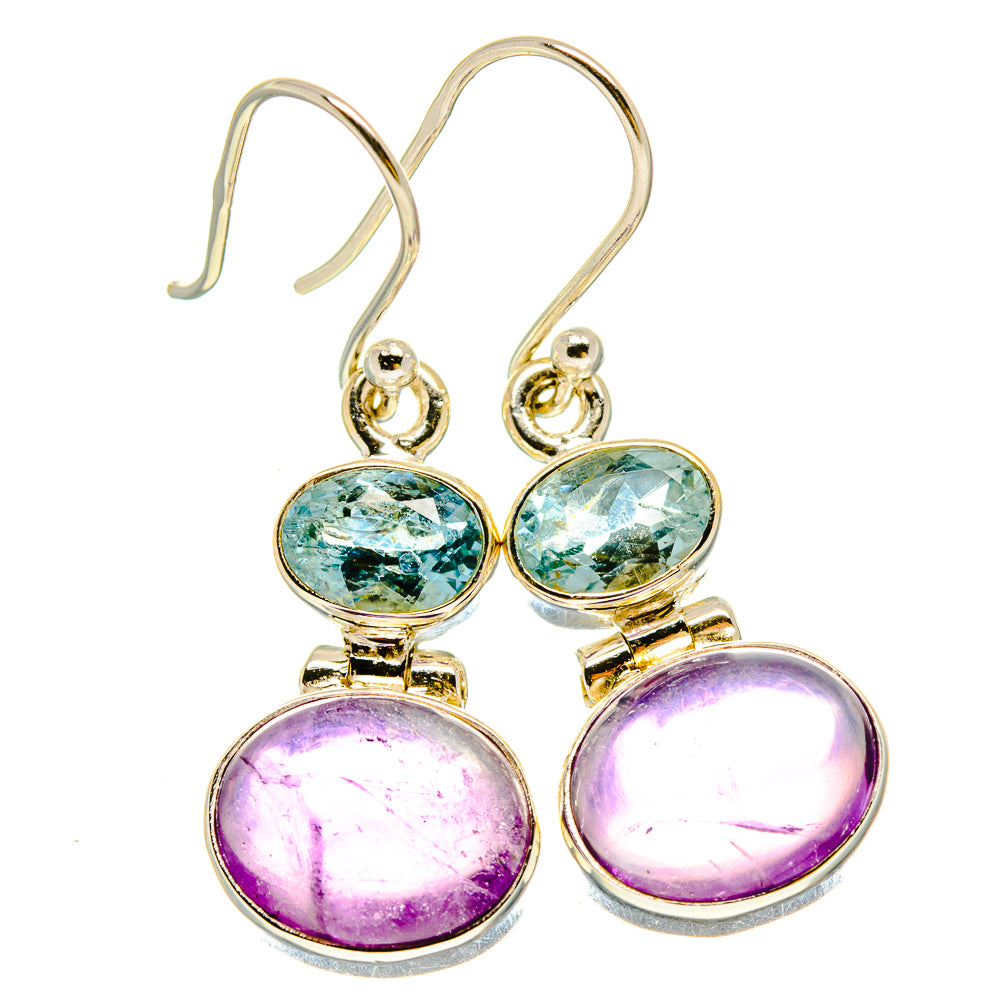 Amethyst, Blue Topaz Earrings handcrafted by Anasilvercos - EARR416348