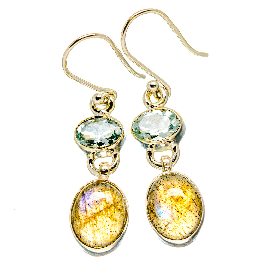Labradorite, Blue Topaz Earrings handcrafted by Anasilvercos - EARR416350
