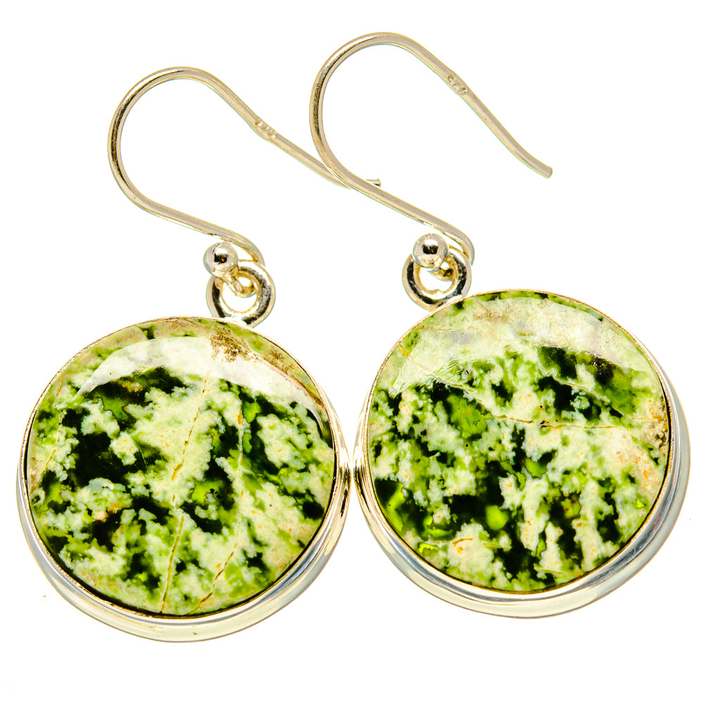 Australian Green Opal Earrings handcrafted by Anasilvercos - EARR416406