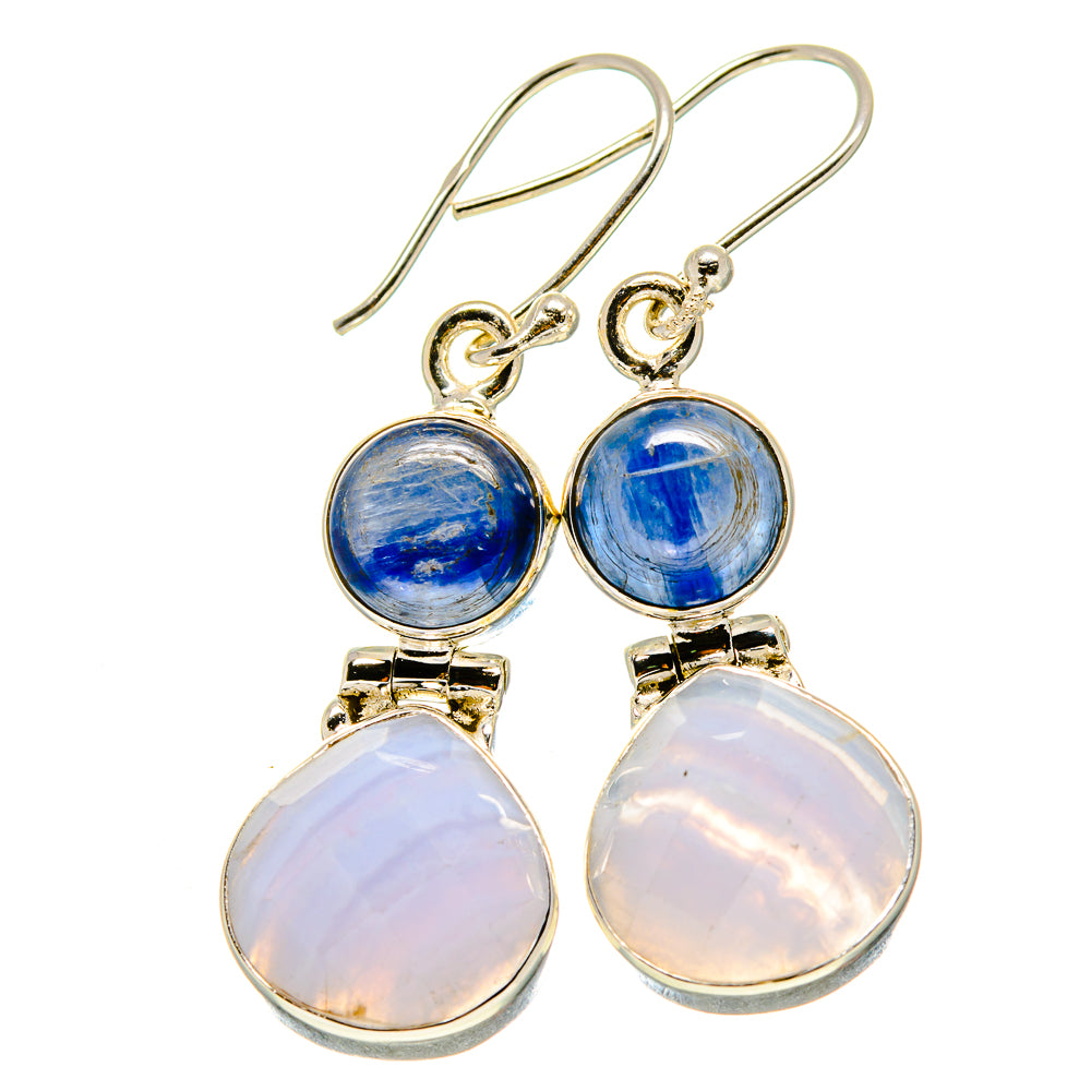 Blue Lace Agate Earrings handcrafted by Anasilvercos - EARR416411