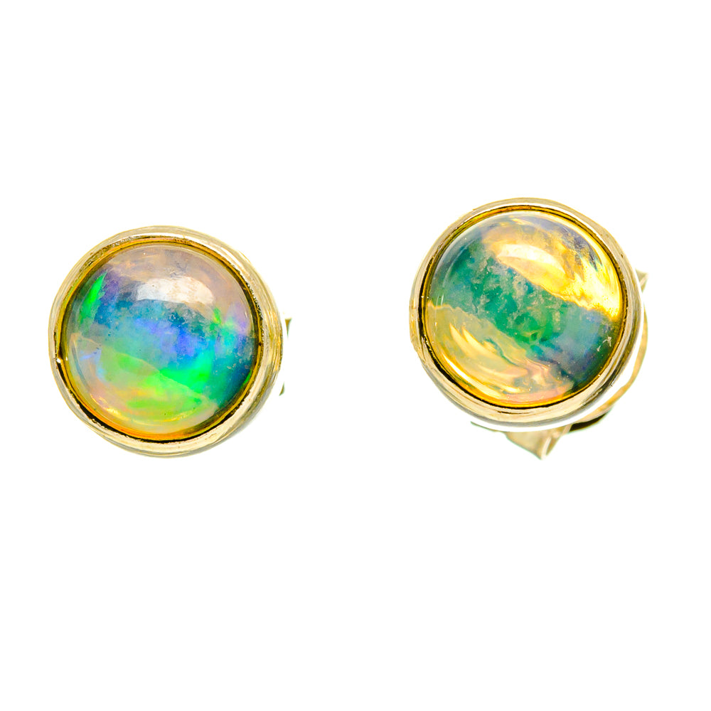 Ethiopian Opal Earrings handcrafted by Anasilvercos - EARR416450
