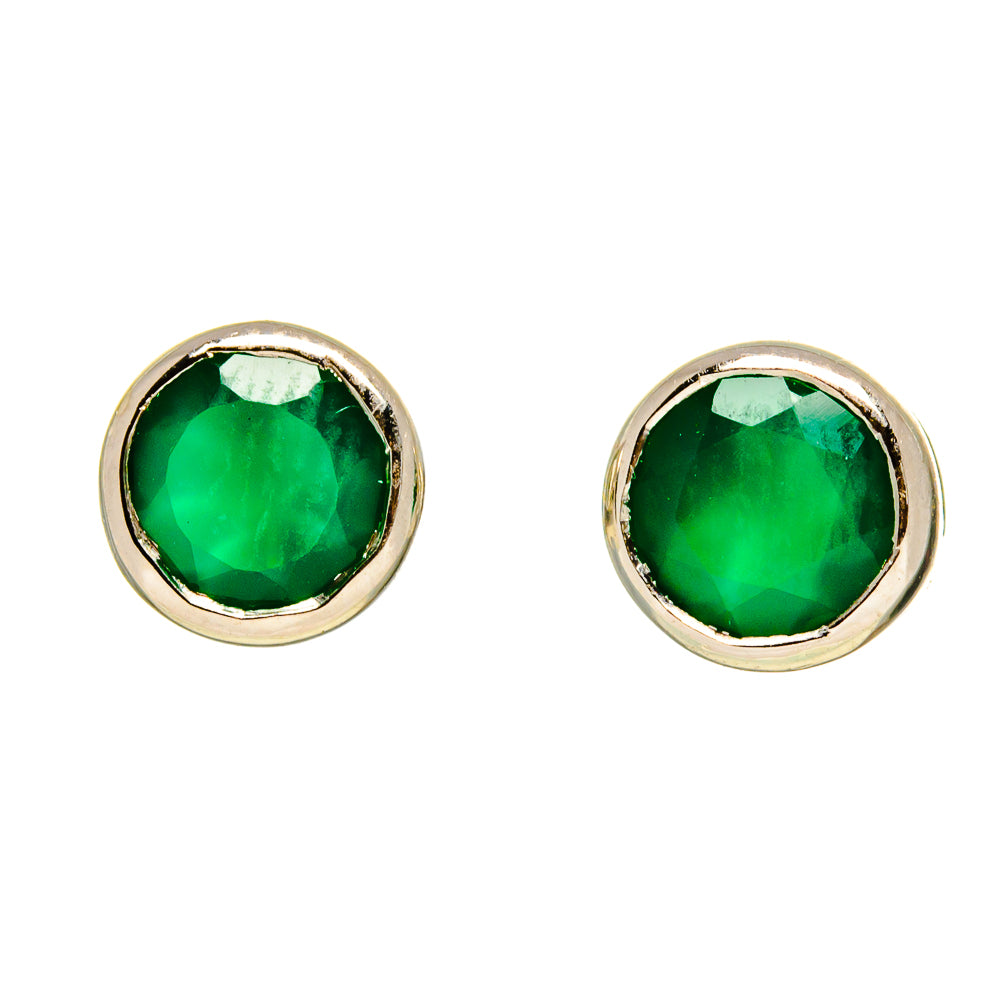 Green Onyx Earrings handcrafted by Anasilvercos - EARR416451
