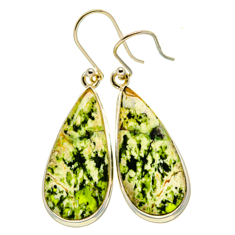 Australian Green Opal Earrings handcrafted by Anasilvercos - EARR416496