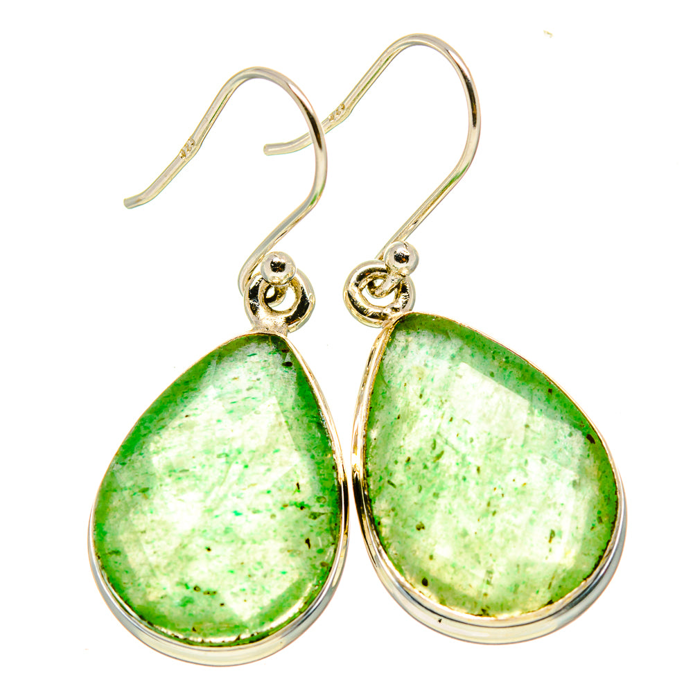 Green Aventurine Earrings handcrafted by Anasilvercos - EARR416499