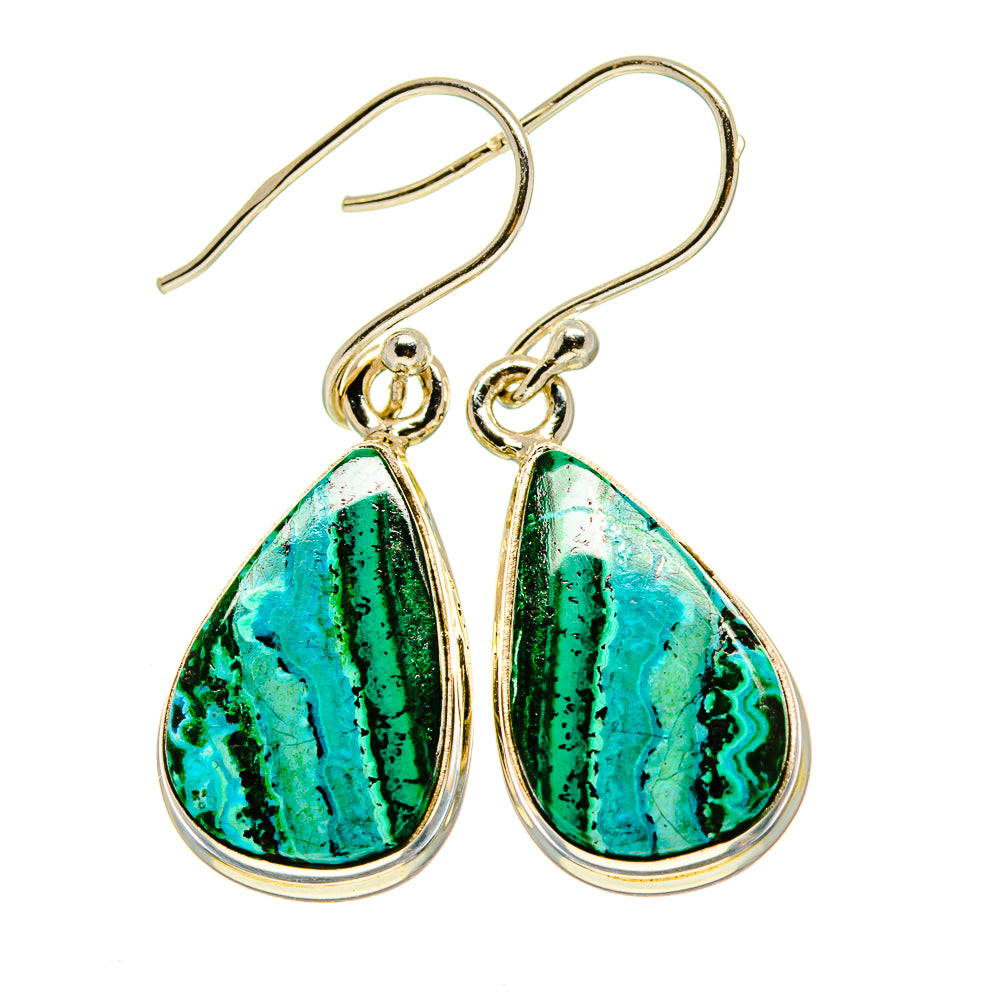 Malachite In Chrysocolla Earrings handcrafted by Anasilvercos - EARR416520