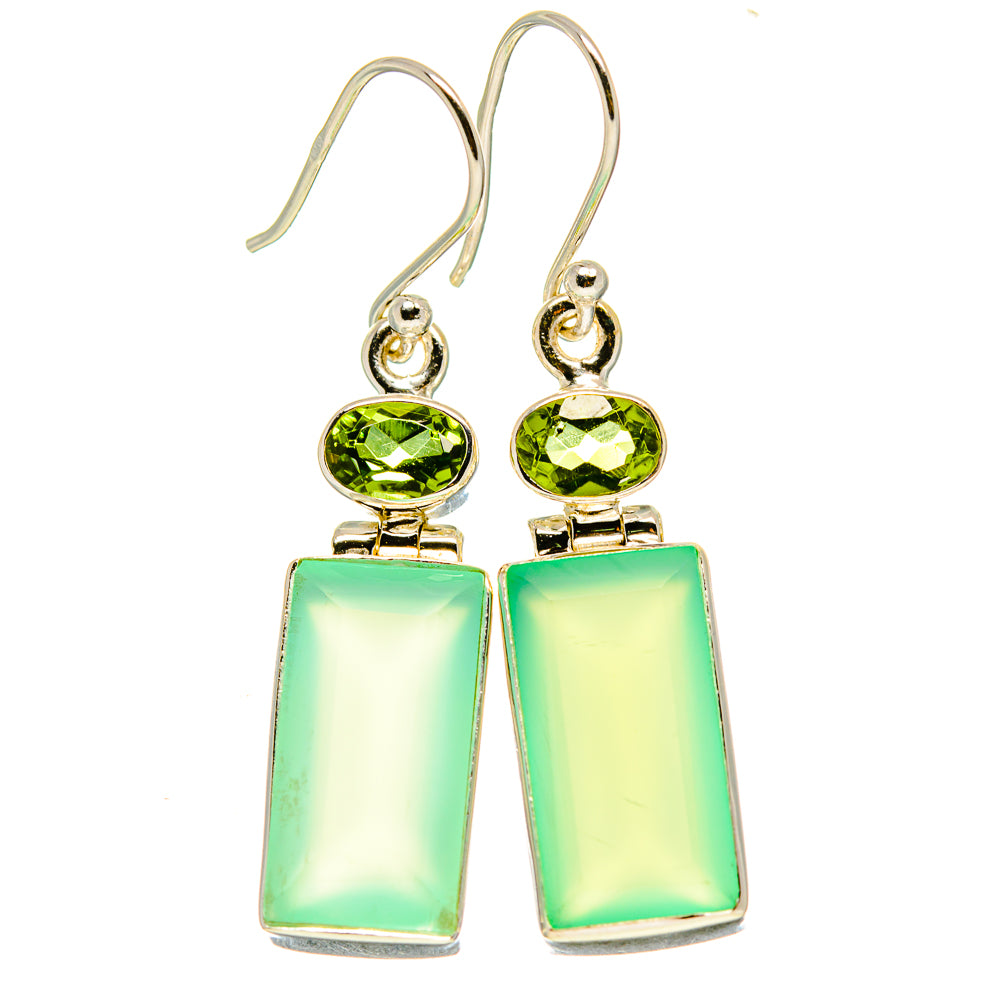 Aqua Chalcedony Earrings handcrafted by Anasilvercos - EARR416524