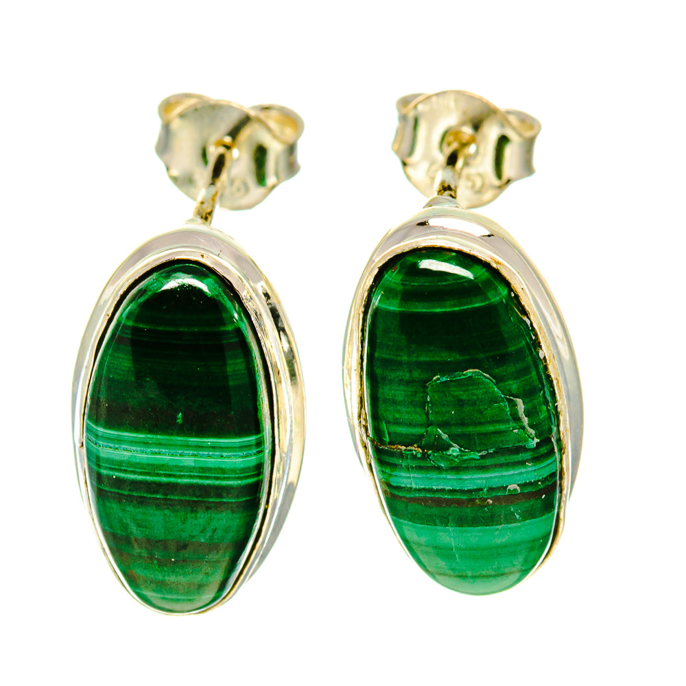 Malachite Earrings handcrafted by Anasilvercos - EARR416539