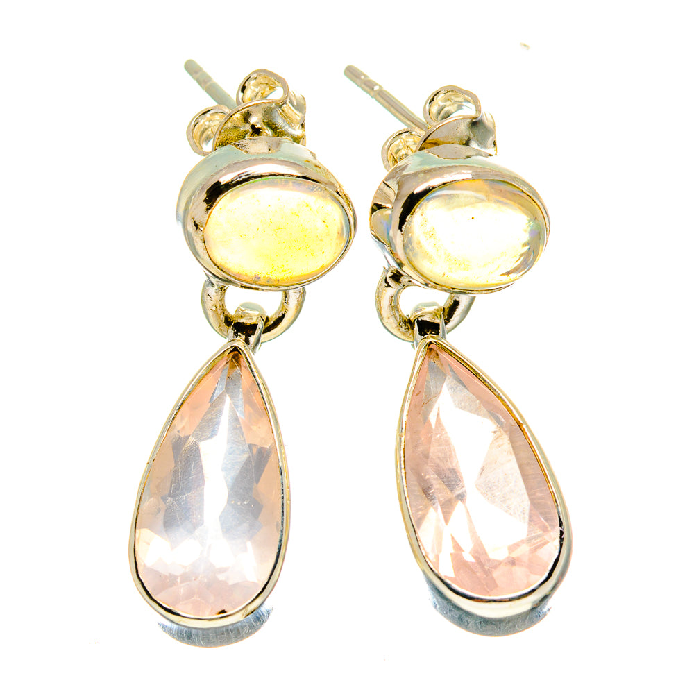 Rose Quartz Earrings handcrafted by Anasilvercos - EARR416541