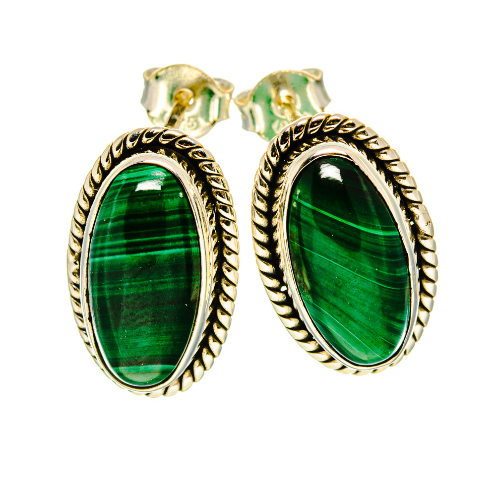 Malachite Earrings handcrafted by Anasilvercos - EARR416545