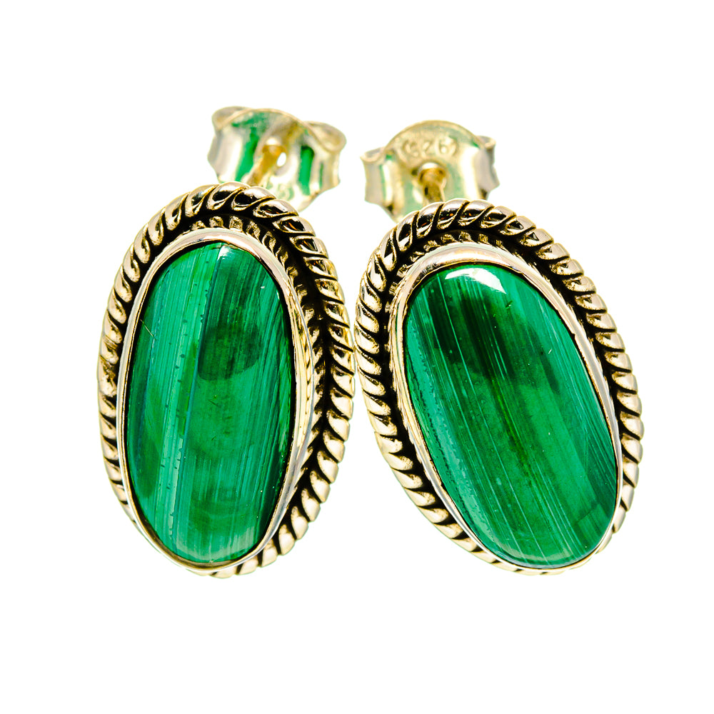 Malachite Earrings handcrafted by Anasilvercos - EARR416558