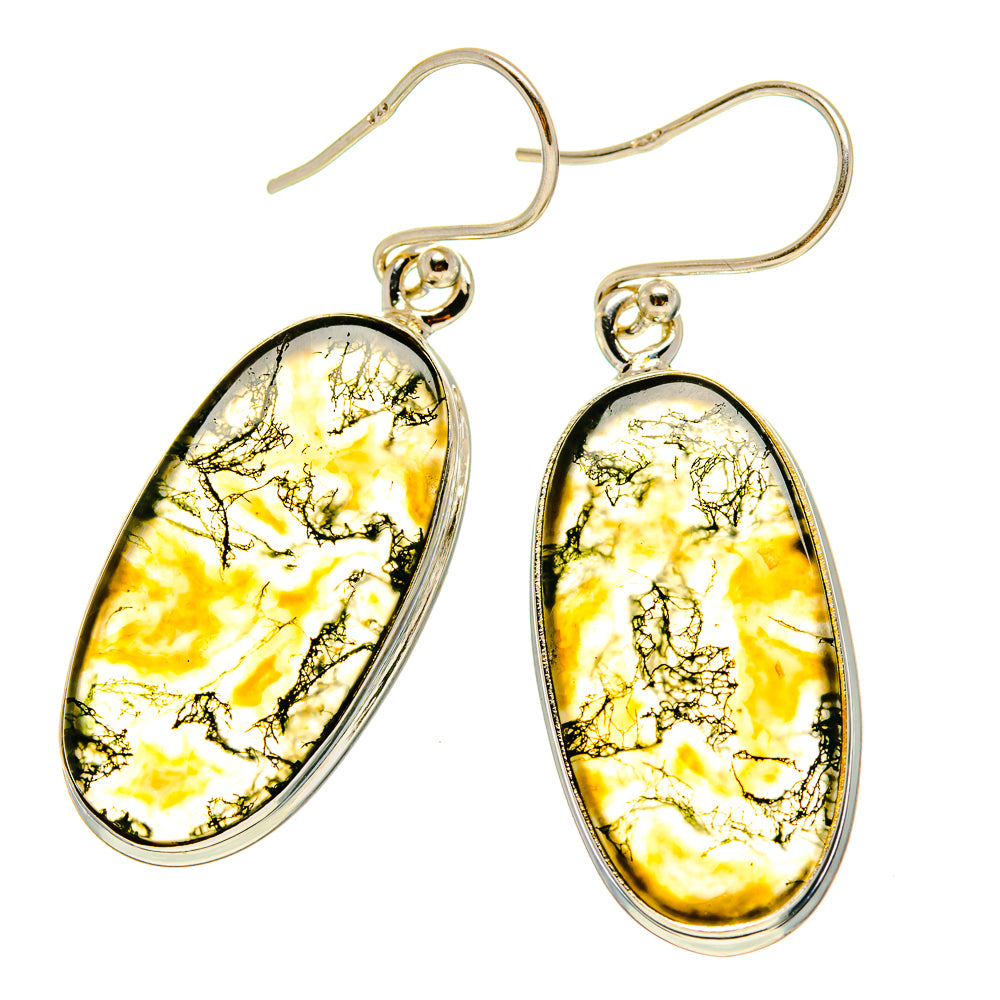 Green Moss Agate Earrings handcrafted by Anasilvercos - EARR416570