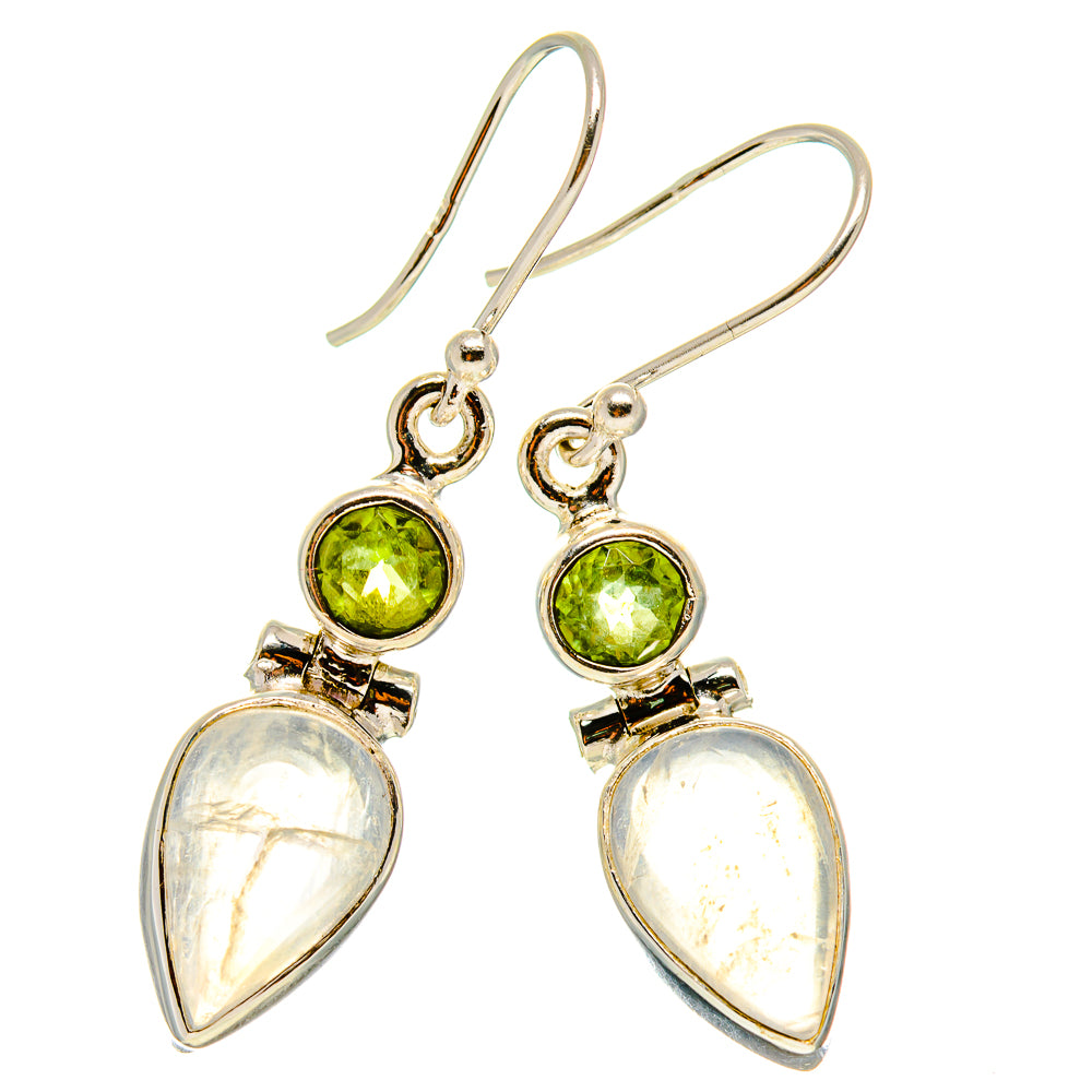 Rainbow Moonstone Earrings handcrafted by Anasilvercos - EARR416572