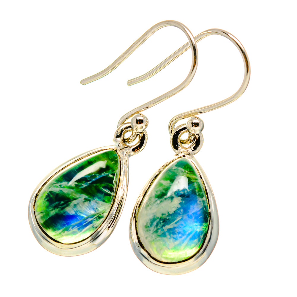 Green Moonstone Earrings handcrafted by Anasilvercos - EARR416582