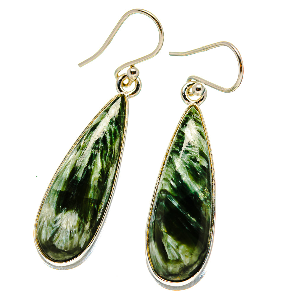 Seraphinite Earrings handcrafted by Anasilvercos - EARR416585