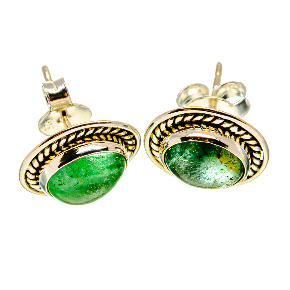 Green Tourmaline Earrings handcrafted by Anasilvercos - EARR416594