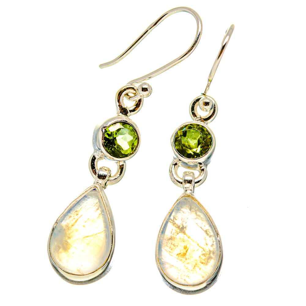 Rainbow Moonstone Earrings handcrafted by Anasilvercos - EARR416598