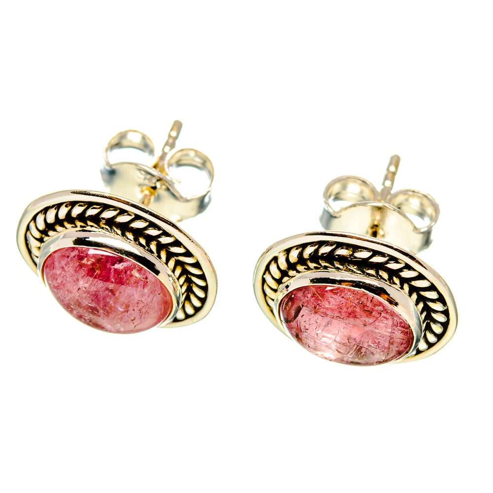 Pink Tourmaline Earrings handcrafted by Anasilvercos - EARR416600