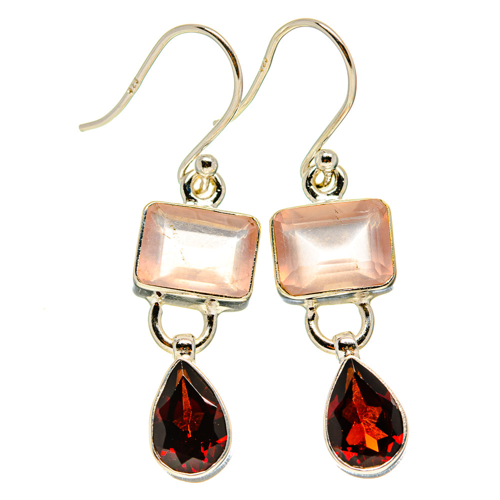 Rose Quartz Earrings handcrafted by Anasilvercos - EARR416602