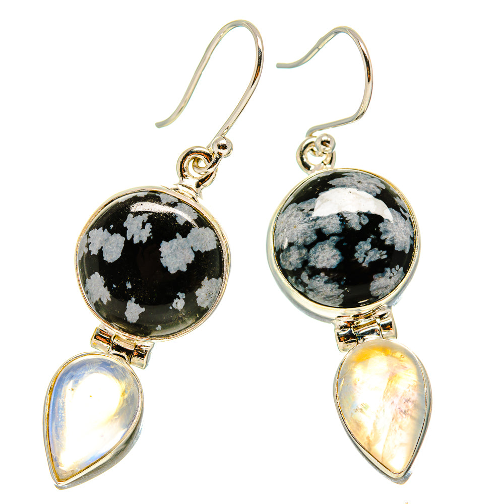 Snowflake Obsidian Earrings handcrafted by Anasilvercos - EARR416604