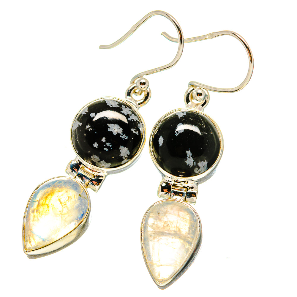 Rainbow Moonstone Earrings handcrafted by Anasilvercos - EARR416605