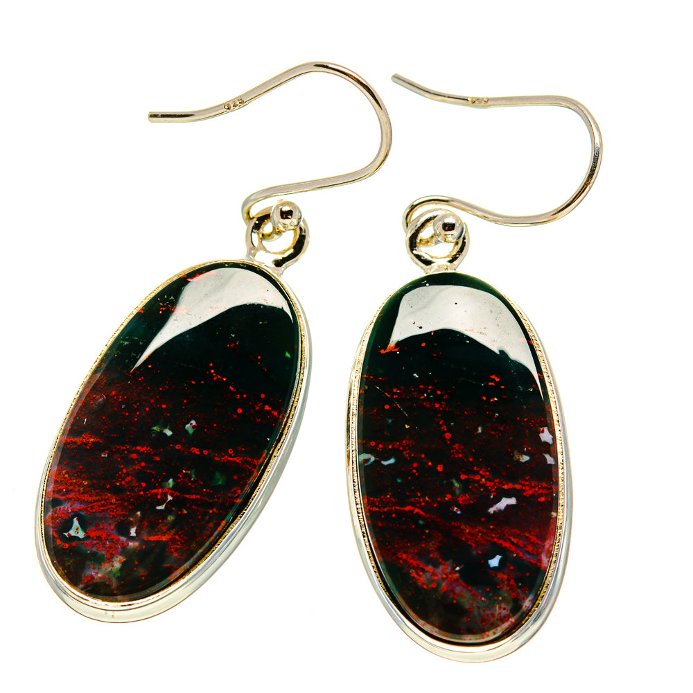 Bloodstone Earrings handcrafted by Anasilvercos - EARR416608