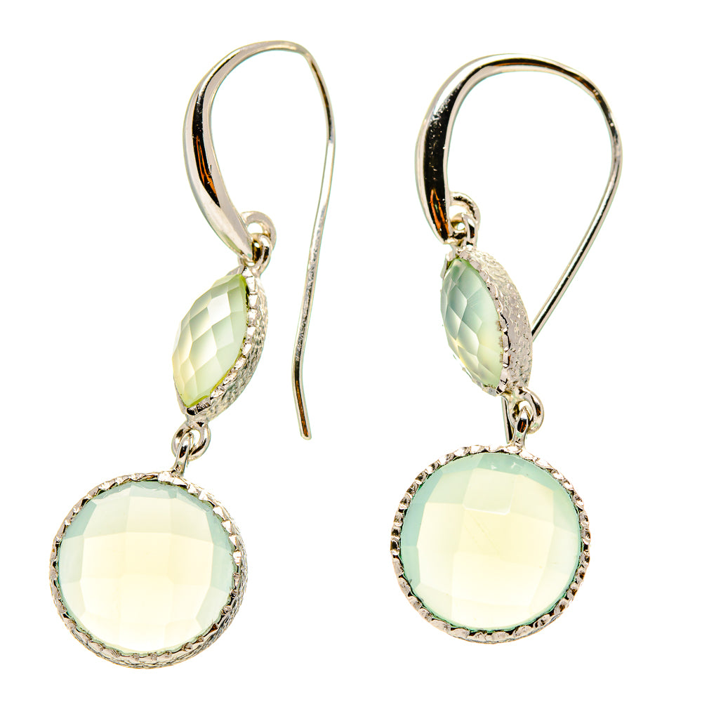 Aqua Chalcedony Earrings handcrafted by Anasilvercos - EARR416612
