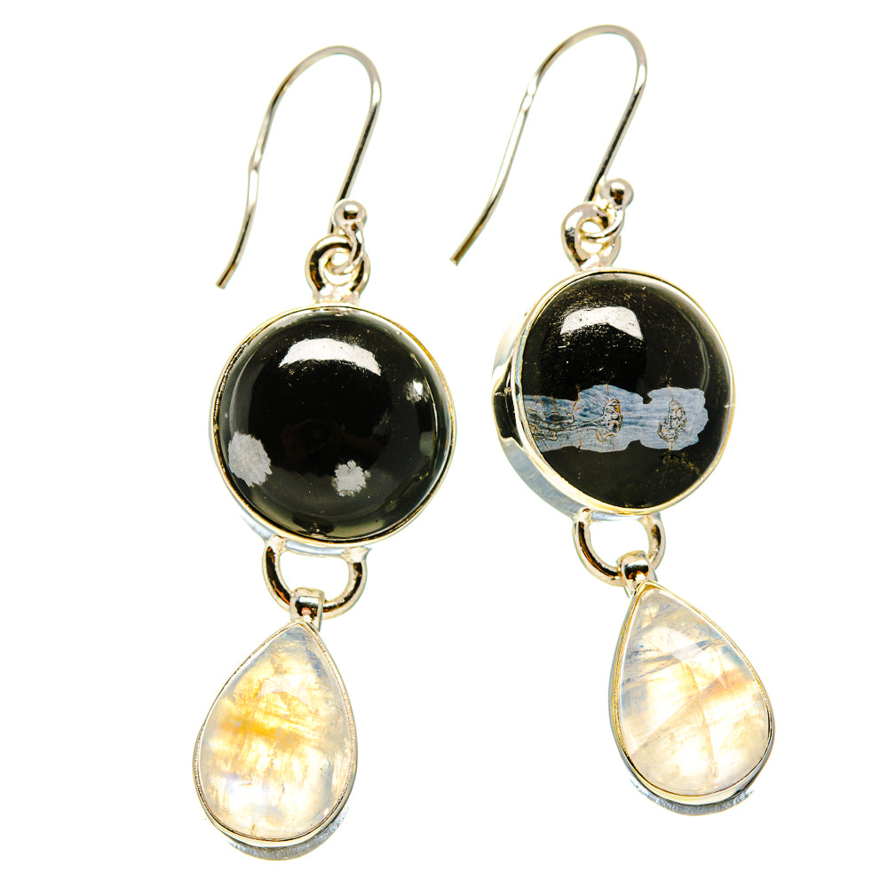 Snowflake Obsidian Earrings handcrafted by Anasilvercos - EARR416619