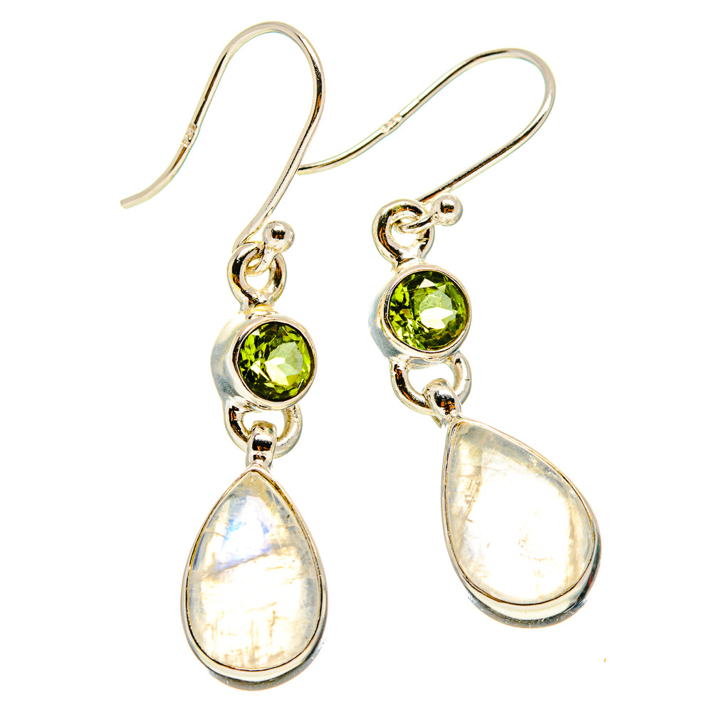 Rainbow Moonstone Earrings handcrafted by Anasilvercos - EARR416622
