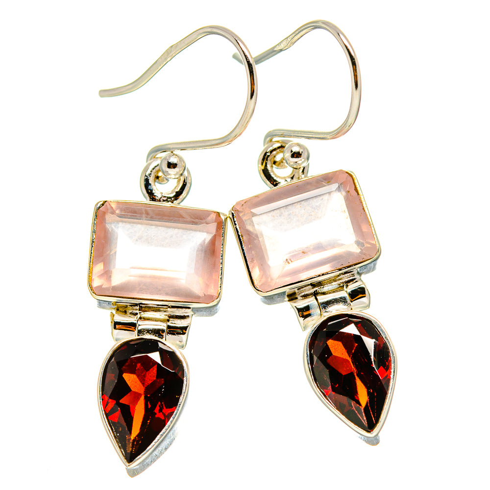Rose Quartz Earrings handcrafted by Anasilvercos - EARR416626
