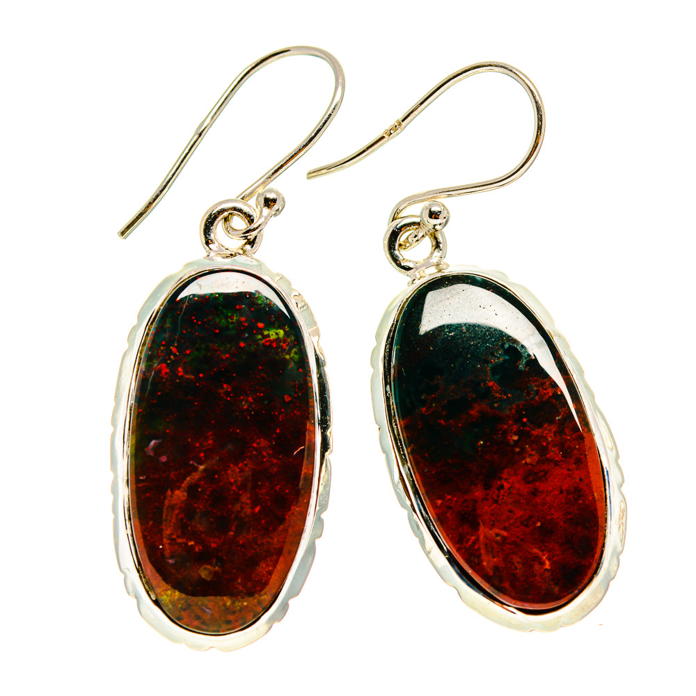 Bloodstone Earrings handcrafted by Anasilvercos - EARR416628