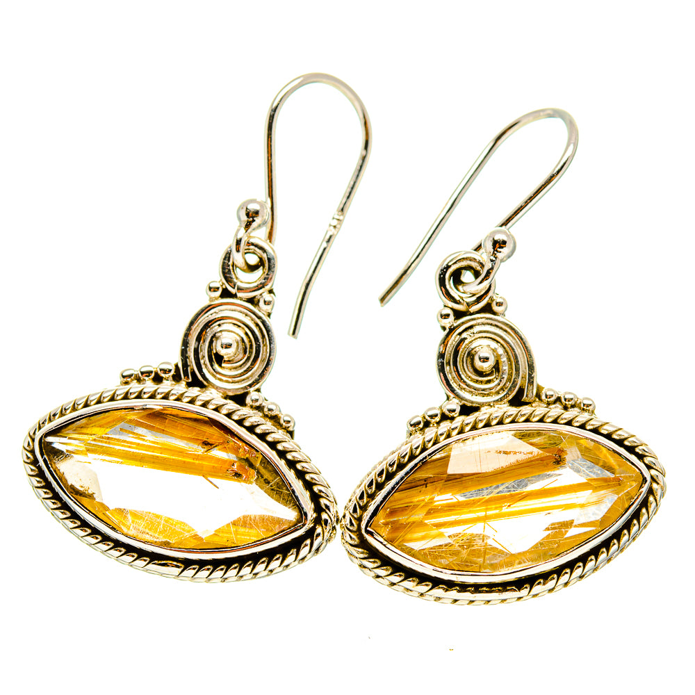 Rutilated Quartz Earrings handcrafted by Anasilvercos - EARR416640