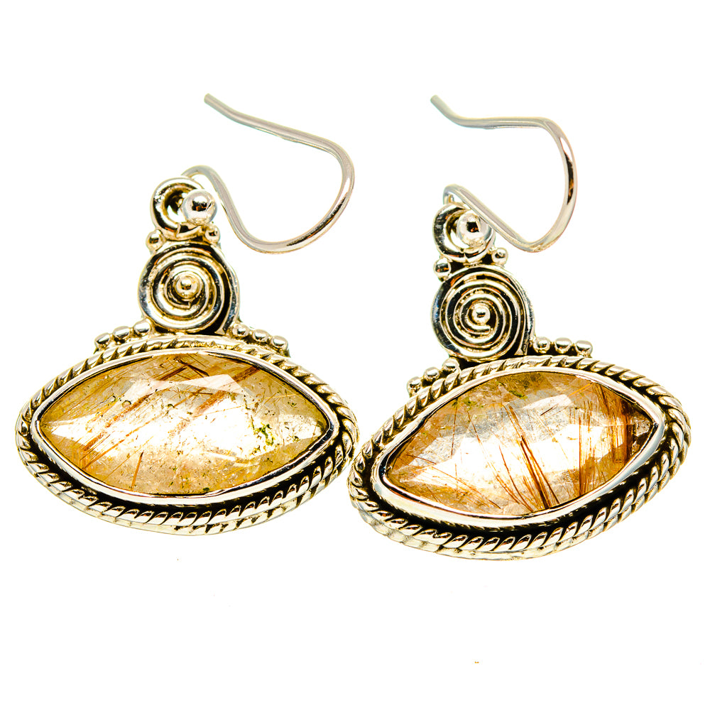 Rutilated Quartz Earrings handcrafted by Anasilvercos - EARR416649