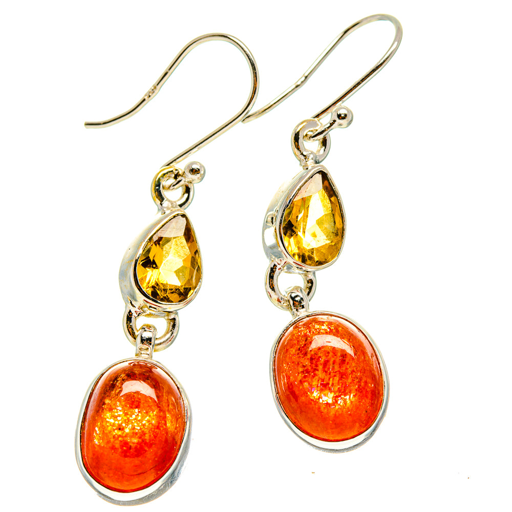 Sunstone Earrings handcrafted by Anasilvercos - EARR416650